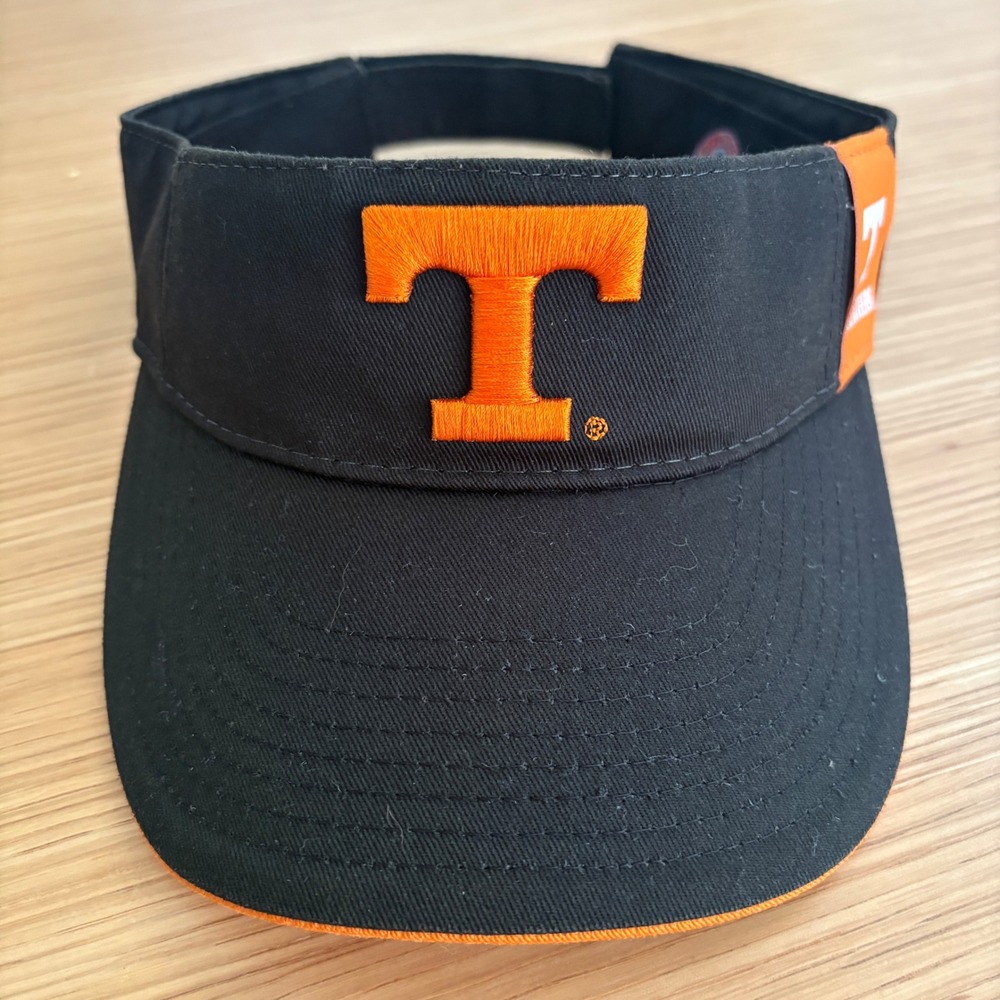 Team Starter Tennessee Volunteers Visor Hat Black Orange NCAA Vols Adjustable